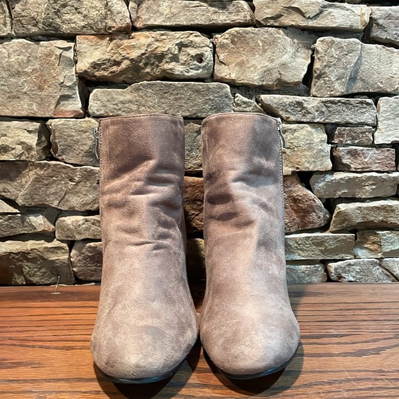 Nature Breeze Ankle High Women’s Glitter Heeled Booties in Taupe. - Picture 2 of 5